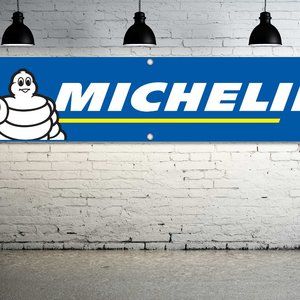 MICHELIN Tires Logo Vinyl Banner 8ft. Wide Sign Tire Store Llantas Shop Mechanic